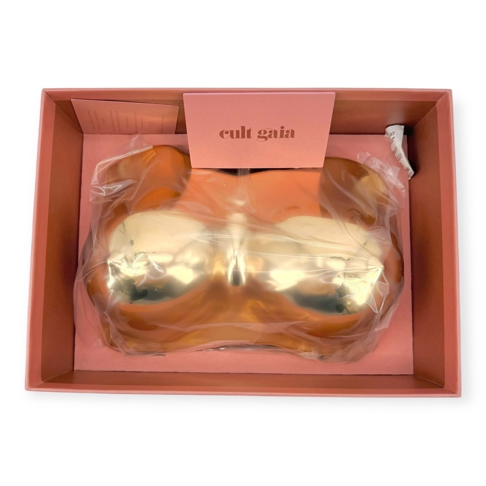 NWT Cult Gaia Reina Clutch in Brushed Brass $898 - Picture 9 of 11